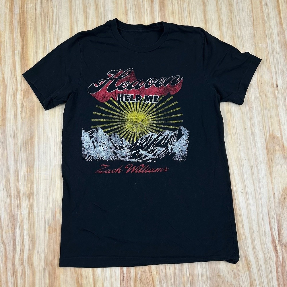 Zach Williams Heaven Help Me Christian Concert T-Shirt Size S Country‎ Black